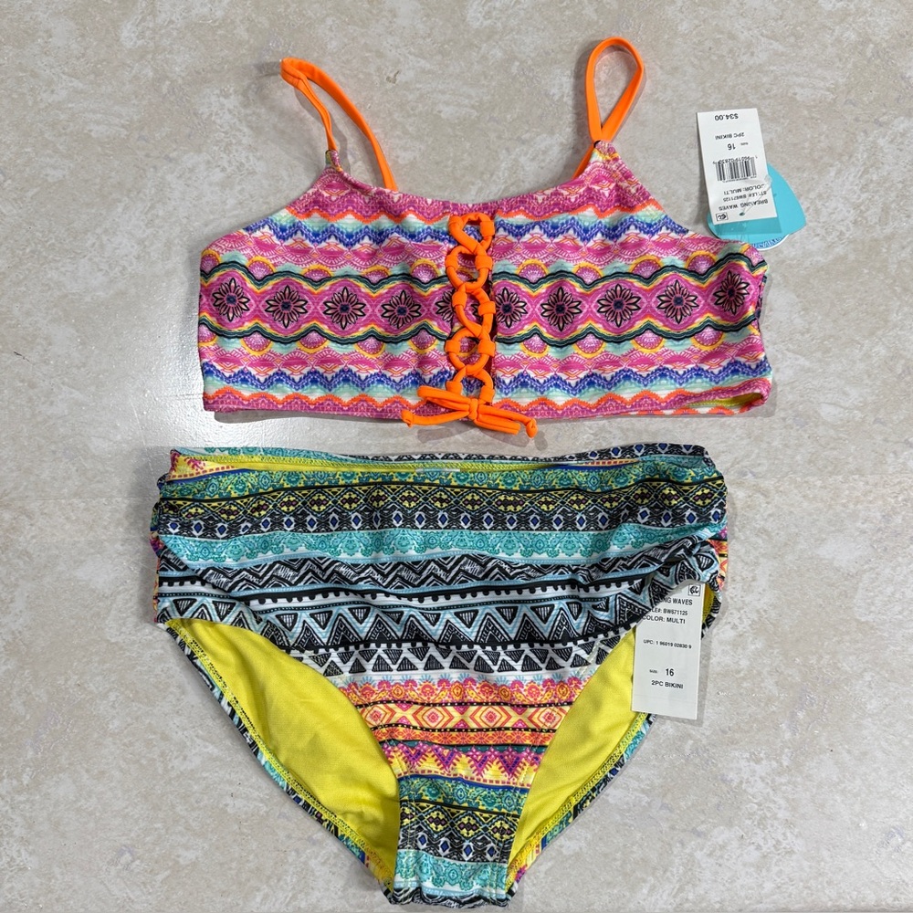 Colorful Patterned Kids Bikini